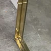 Abgeschrägter Vintage Messing Wandspiegel aus gewölbtem Glas, 1970er