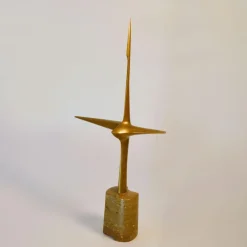 Abstrakte Aerodynamische Bronzeskulptur, Niederländisch, 1977