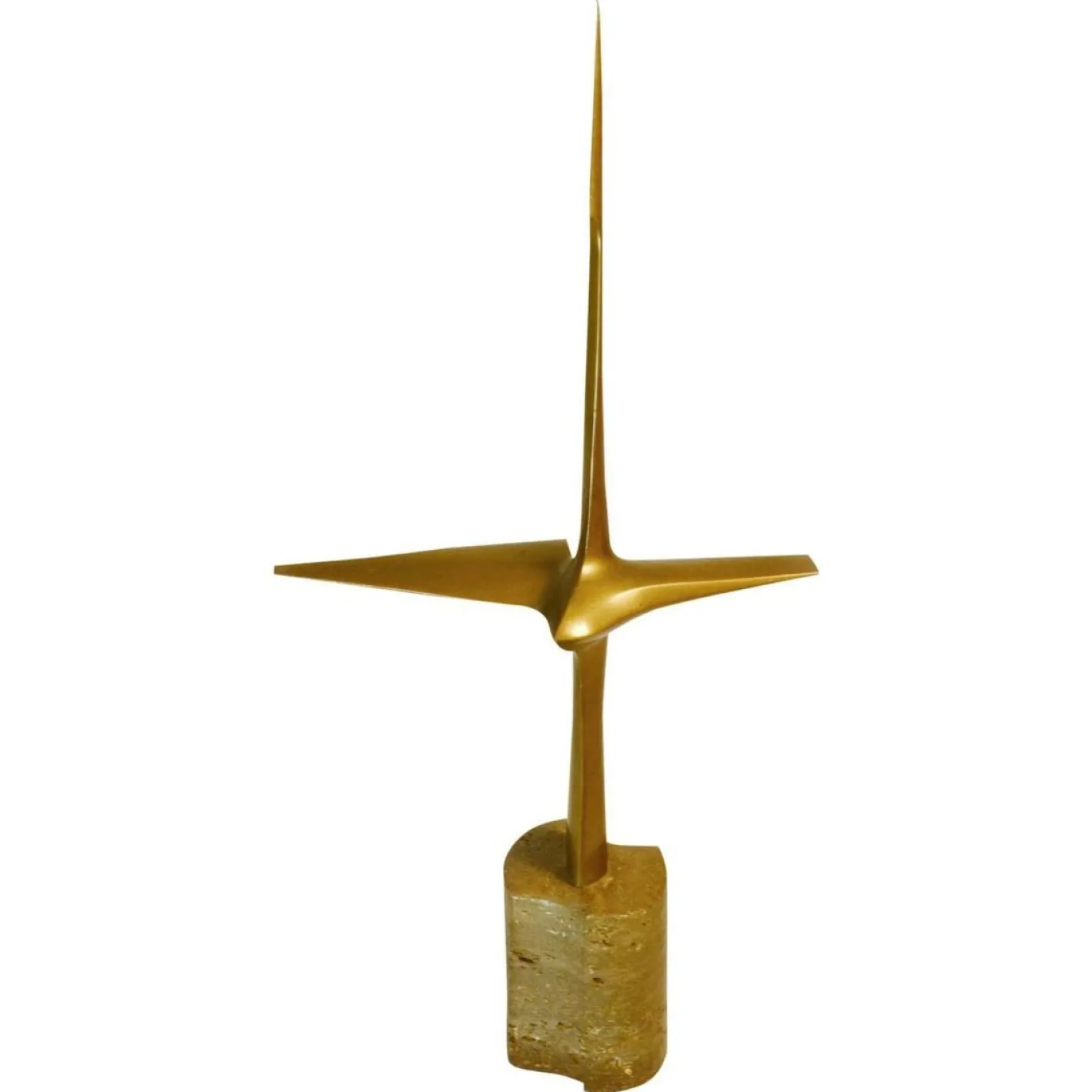 Abstrakte Aerodynamische Bronzeskulptur, Niederländisch, 1977