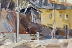 Adrian Van Arkel, Stockholm City Scene, 1960er, Öl auf Leinwand, Gerahmt