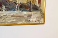 Adrian Van Arkel, Stockholm City Scene, 1960er, Öl auf Leinwand, Gerahmt
