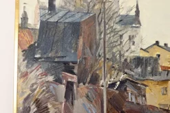 Adrian Van Arkel, Stockholm City Scene, 1960er, Öl auf Leinwand, Gerahmt