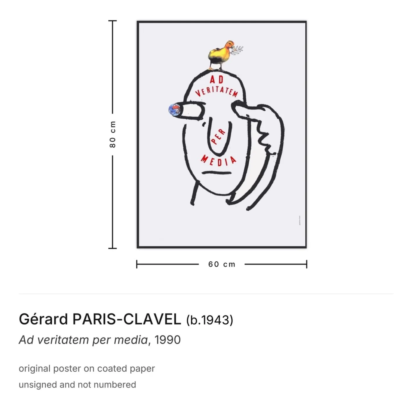 Ad Veritatem Per Media Poster von Gérard Paris-Clavel, 1990