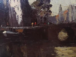 After Hein Hoppmann, Deutscher Expressionistischer Kanal, 1890er, Ölgemälde