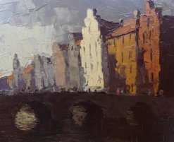 After Hein Hoppmann, Deutscher Expressionistischer Kanal, 1890er, Ölgemälde
