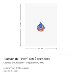 After (Romain De Tirtoff) Erté, Cognac Courvoisier - Dégustation, 1992, Siebdruck