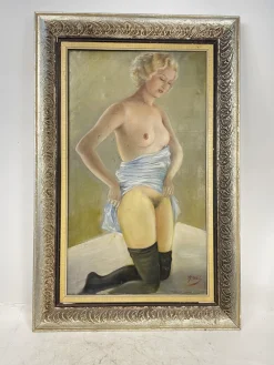 Aktporträt einer deutschen Frau, Öl auf Leinwand, 1920er, gerahmt