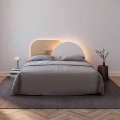 Alba Kopfteil in Nussholz und Schwarz von Daniel García Sánchez für Woodendot