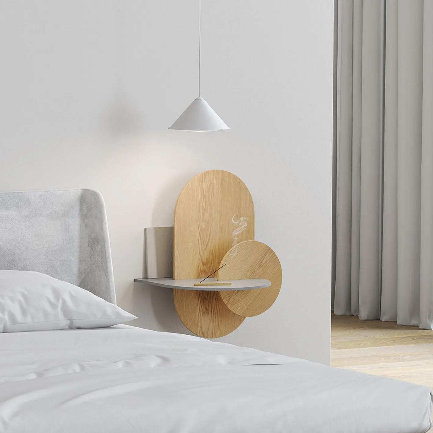 Alba L Ovaler Nachttisch von Daniel García Sánchez für Woodendot