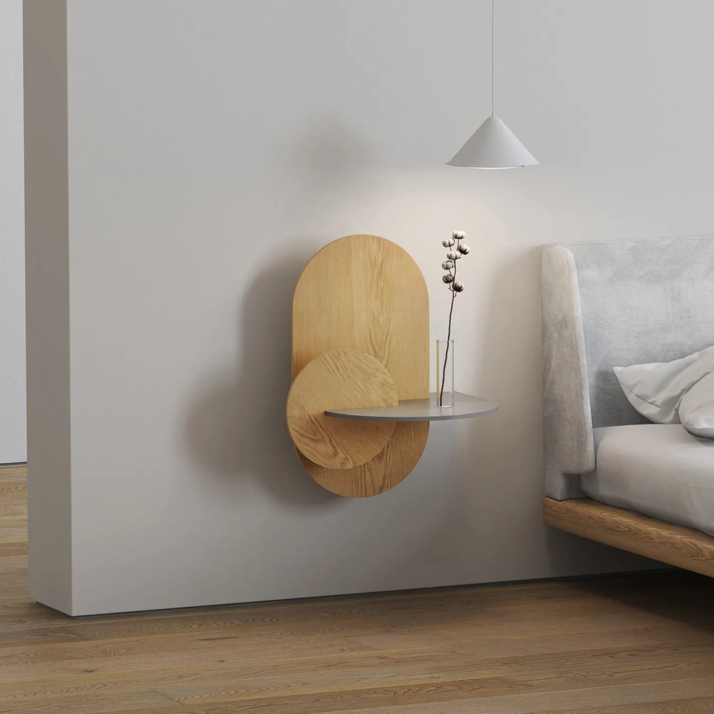 Alba L Ovaler Nachttisch von Daniel García Sánchez für Woodendot