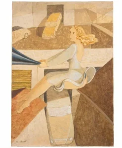 Alberto Gallerati, Flying Woman, 1980er, Öl auf Leinwand