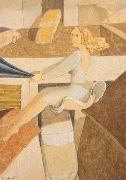 Alberto Gallerati, Flying Woman, 1980er, Öl auf Leinwand