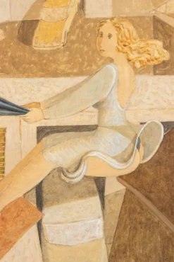 Alberto Gallerati, Flying Woman, 1980er, Öl auf Leinwand