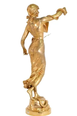 A. Lefebvre, Schlangenbeschwörerin, 1900er, feuervergoldete Bronze