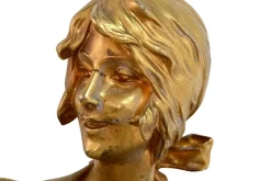 A. Lefebvre, Schlangenbeschwörerin, 1900er, feuervergoldete Bronze