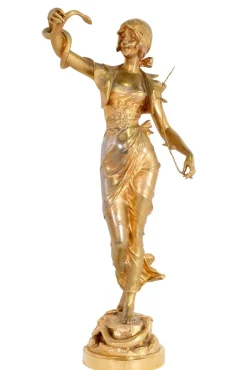 A. Lefebvre, Schlangenbeschwörerin, 1900er, feuervergoldete Bronze
