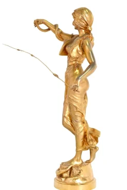A. Lefebvre, Schlangenbeschwörerin, 1900er, feuervergoldete Bronze