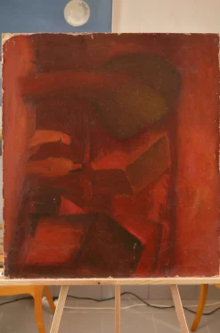 Aleksandr Rodin, Doppelseitige Landschaft, 1980er, Öl auf Karton