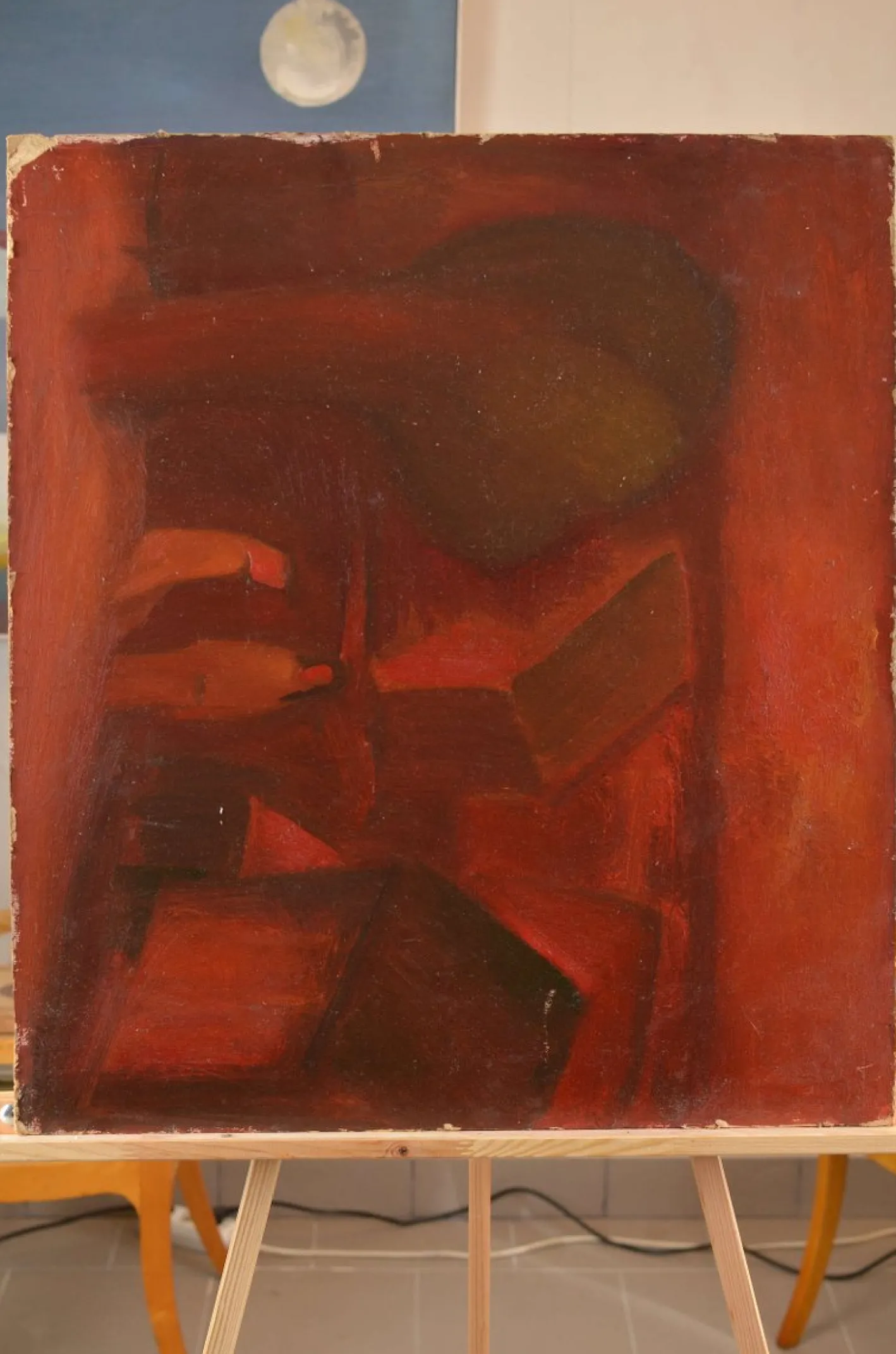 Aleksandr Rodin, Doppelseitige Landschaft, 1980er, Öl auf Karton