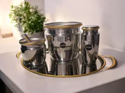 Alessi Mercurio Barwaren Set aus Edelstahl, 1970er, 5er Set