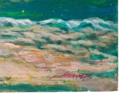 Alessio Paternesi, At the Beach, 1990er, Öl auf Holz