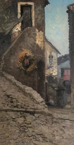 Alexandre Marcette, Fête de Village avec Collectionneur de Broussailles, Öl auf Leinwand