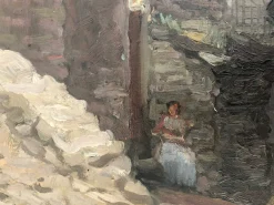 Alexandre Marcette, Fête de Village avec Collectionneur de Broussailles, Öl auf Leinwand