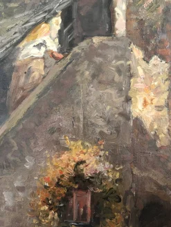 Alexandre Marcette, Fête de Village avec Collectionneur de Broussailles, Öl auf Leinwand