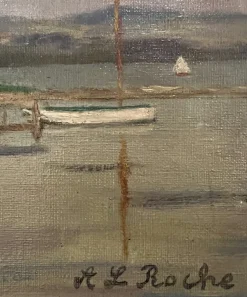 Alexis Louis Roche, Au bord du lac, Genf, Öl auf Leinwand