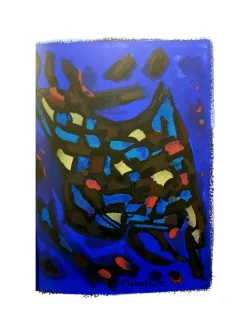 Alfred Manessier - Abstract Blue Composition - Original Lithografie 1964