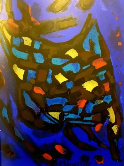 Alfred Manessier - Abstract Blue Composition - Original Lithografie 1964