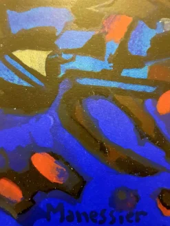 Alfred Manessier - Abstract Blue Composition - Original Lithografie 1964