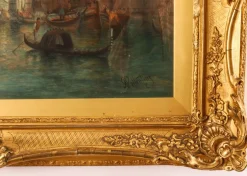 Alfred Pollentine, Canal Grande Venedig, 19. Jh., Antike Ölgemälde, Gerahmtes 2er Set