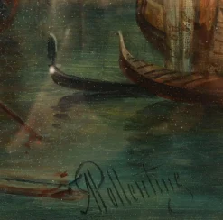 Alfred Pollentine, Canal Grande Venedig, 19. Jh., Antike Ölgemälde, Gerahmtes 2er Set