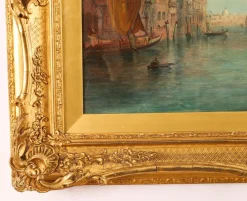 Alfred Pollentine, Canal Grande Venedig, 19. Jh., Antike Ölgemälde, Gerahmtes 2er Set