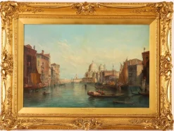 Alfred Pollentine, Canal Grande Venedig, 19. Jh., Antike Ölgemälde, Gerahmtes 2er Set