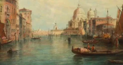 Alfred Pollentine, Canal Grande Venedig, 19. Jh., Antike Ölgemälde, Gerahmtes 2er Set