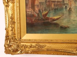 Alfred Pollentine, Canal Grande Venedig, 19. Jh., Antike Ölgemälde, Gerahmtes 2er Set