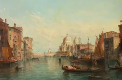 Alfred Pollentine, Canal Grande Venedig, 19. Jh., Antike Ölgemälde, Gerahmtes 2er Set