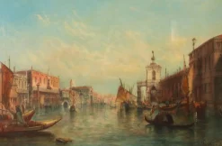 Alfred Pollentine, Canal Grande Venedig, 19. Jh., Antike Ölgemälde, Gerahmtes 2er Set