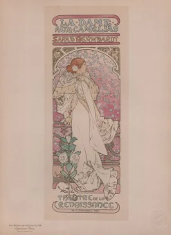 Alphonse Mucha, La Dame aux Camelias von Les Maîtres de L'Affiche, 1898, Original Lithographie