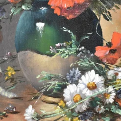 Amédée De Caranza, Mohnblumen-Stillleben, 1880, Öl auf Leinwand, gerahmt