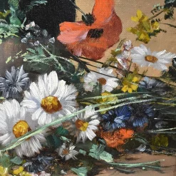 Amédée De Caranza, Mohnblumen-Stillleben, 1880, Öl auf Leinwand, gerahmt