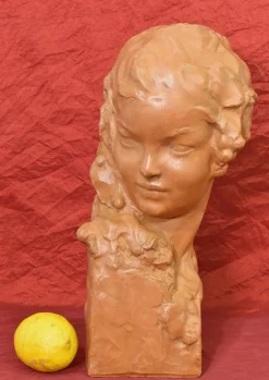 Amedeo Gennarelli, Art Deco Mutterschaftsskulptur, Terrakotta, 20. Jahrhundert