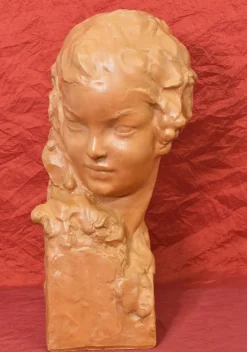 Amedeo Gennarelli, Art Deco Mutterschaftsskulptur, Terrakotta, 20. Jahrhundert