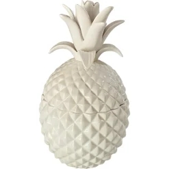 Ananas Eiskübel aus glasierter Keramik mit Deckel, 20. Jh.
