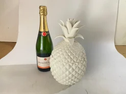 Ananas Eiskübel aus glasierter Keramik mit Deckel, 20. Jh.