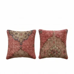 Anatolischer Teppich Kissenbezug, 2010er, 2er Set