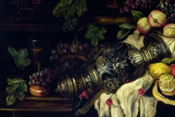 Andrea Marinell, Großes Stillleben mit Früchten, Öl auf Leinwand, 1980er, Gerahmt