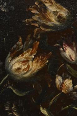 Andrea Scacciati, Blumenstillleben, 1600er, Öl auf Leinwand, Gerahmt